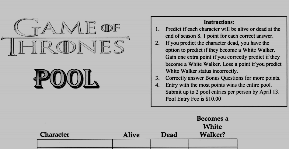 Genius Boss Creates Game of Thrones Season 8 Death Pool Contest [SPOILERS]