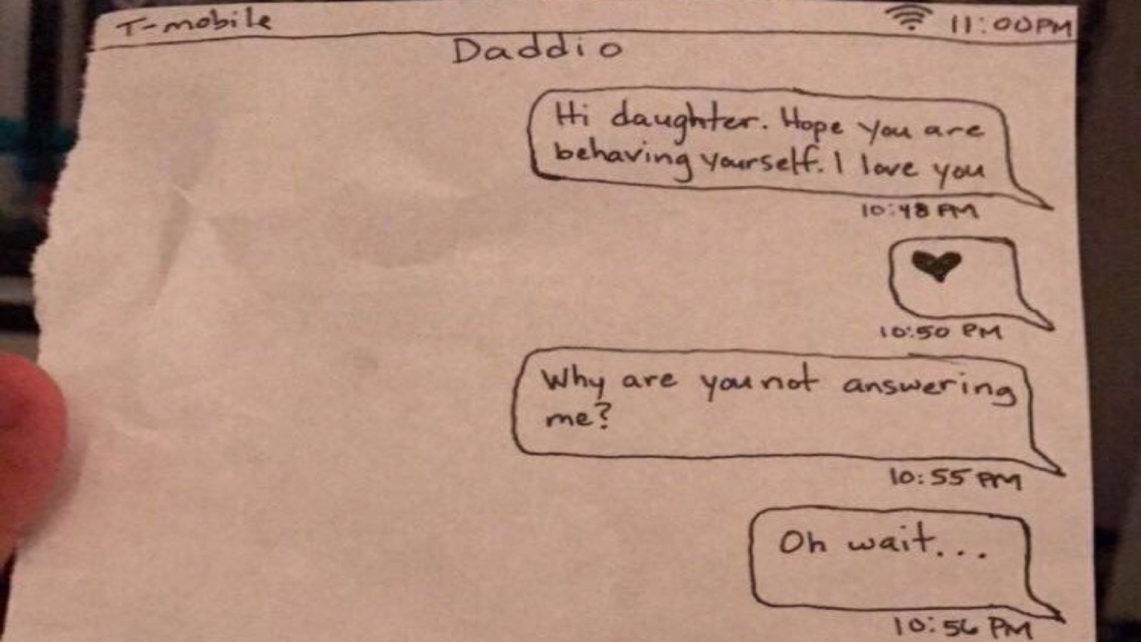 Dad Confiscates Daughters Phone Then Trolls Her With Handwritten Texts