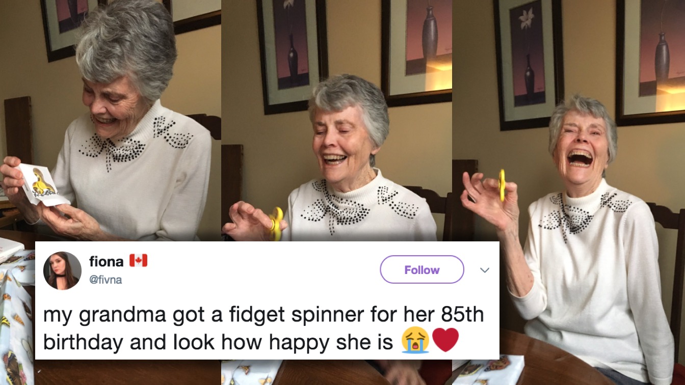 Delighted Grandma Proves Fidget Spinners Aren't Just For Kids