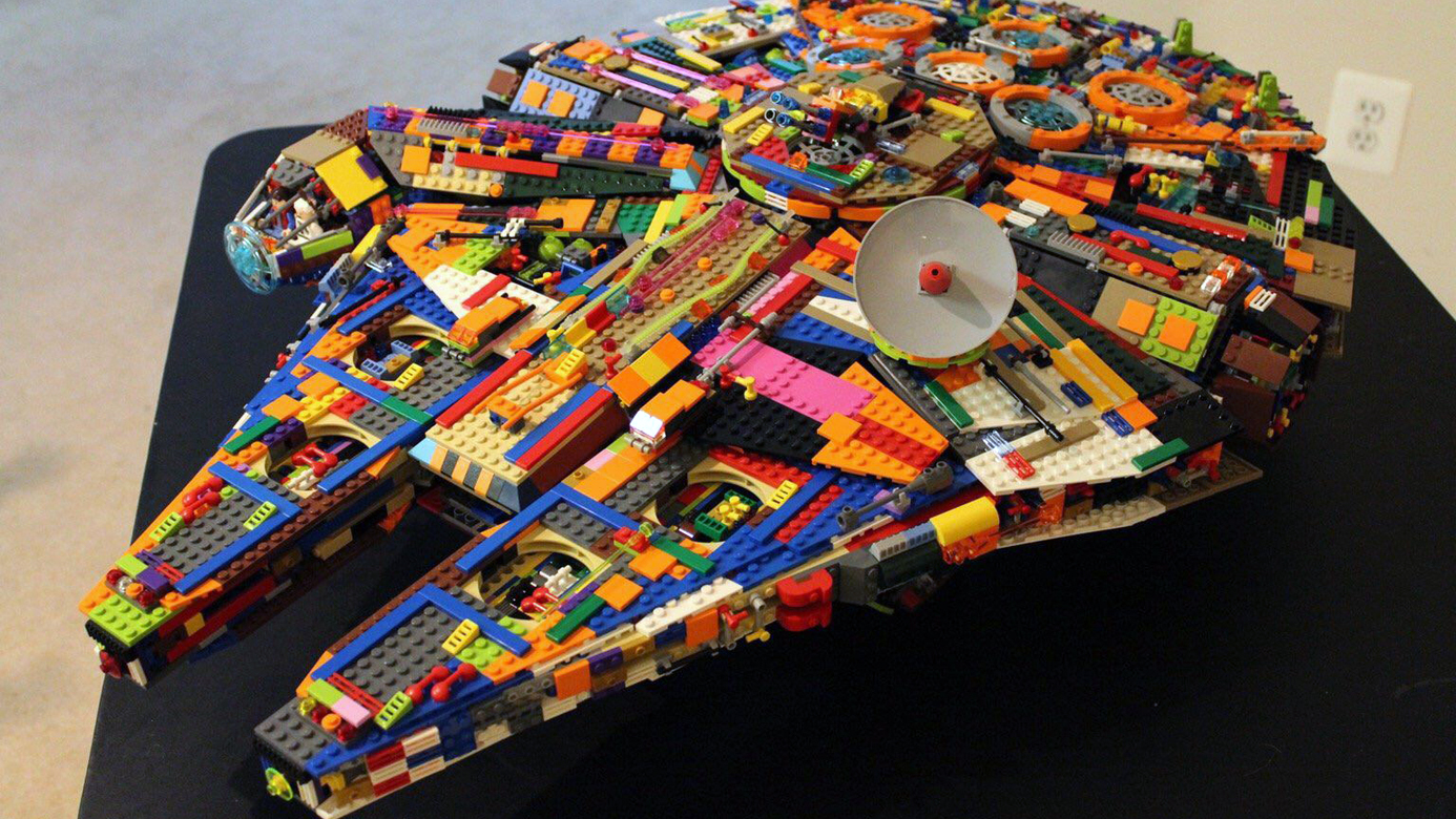 True Artist Builds Gigantic Custom Millennium Falcon Out Of Legos