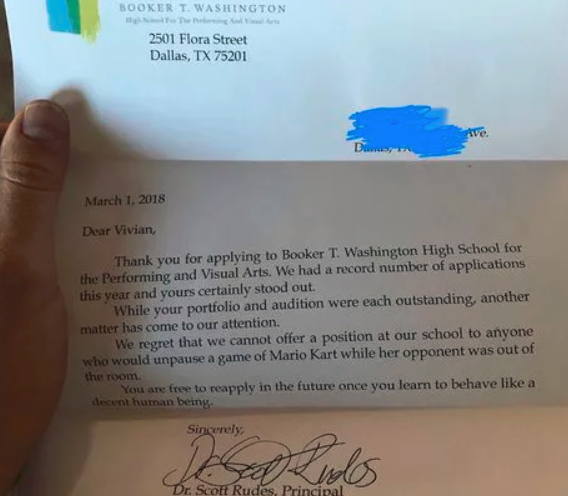 Dad Get Revenge With Fake Rejection Letter After Daughter Cheats At Mario Kart