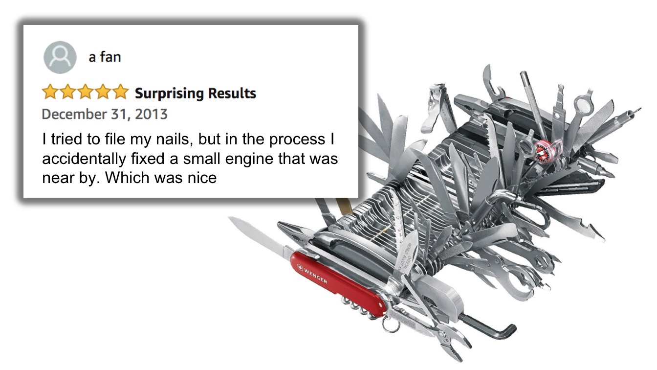 Hilarious Amazon Reviews Of A Giant Swiss Army Knife