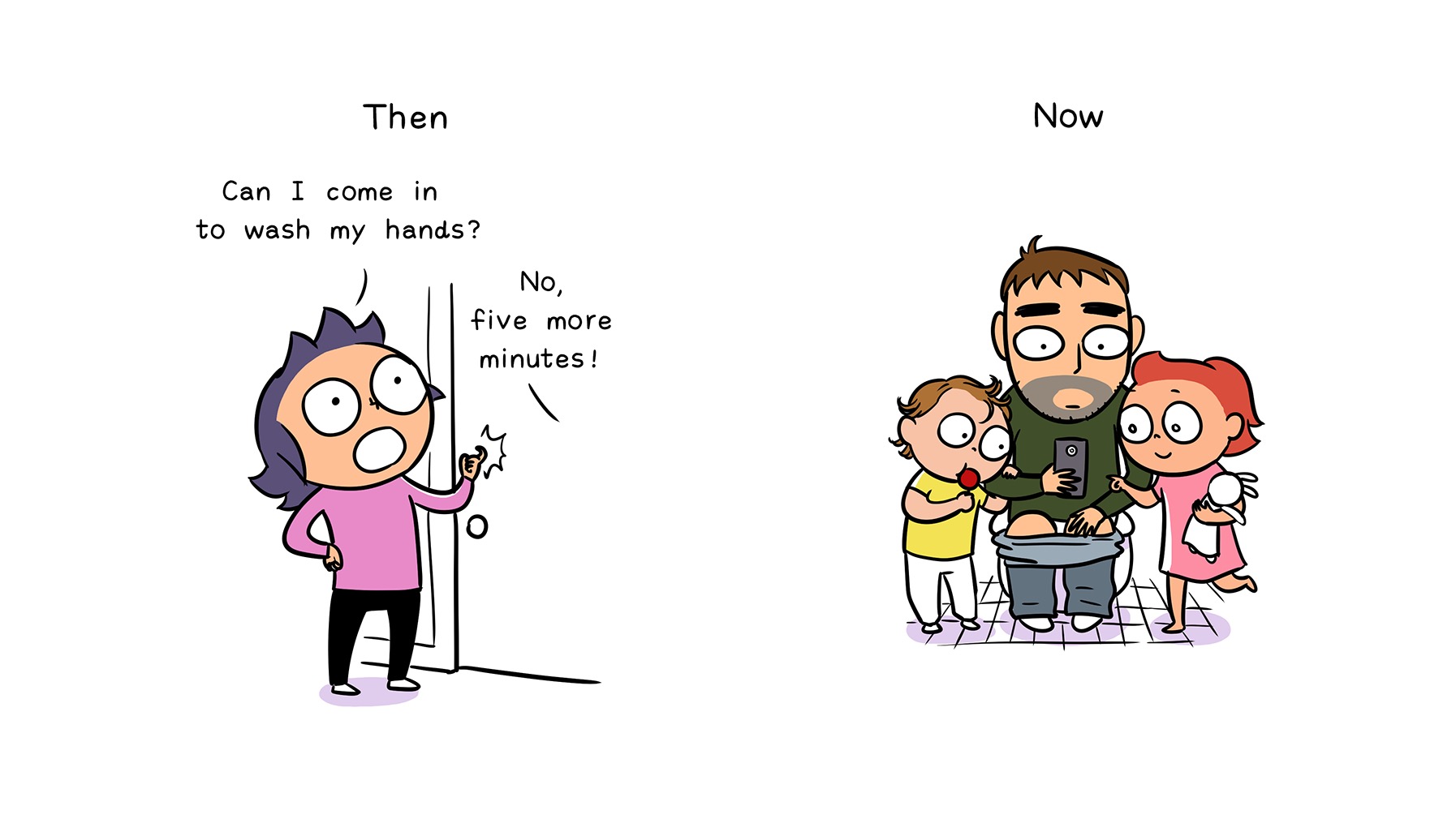 Artist Wife Illustrates The Drastic Ways Her Husband's Life Changed After Kids