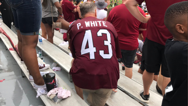 Before and After Photos of Dad as Son Attempts Game Winning Field Goal