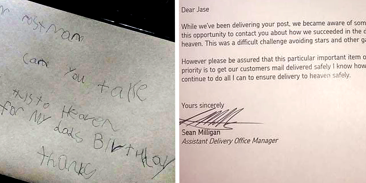 Boy Sends Letter to His Dad in Heaven, Postman Delivers