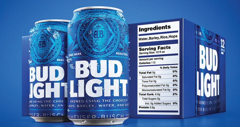 Bud Light Adds Nutritional Info to Packaging. It's Basically Zero.