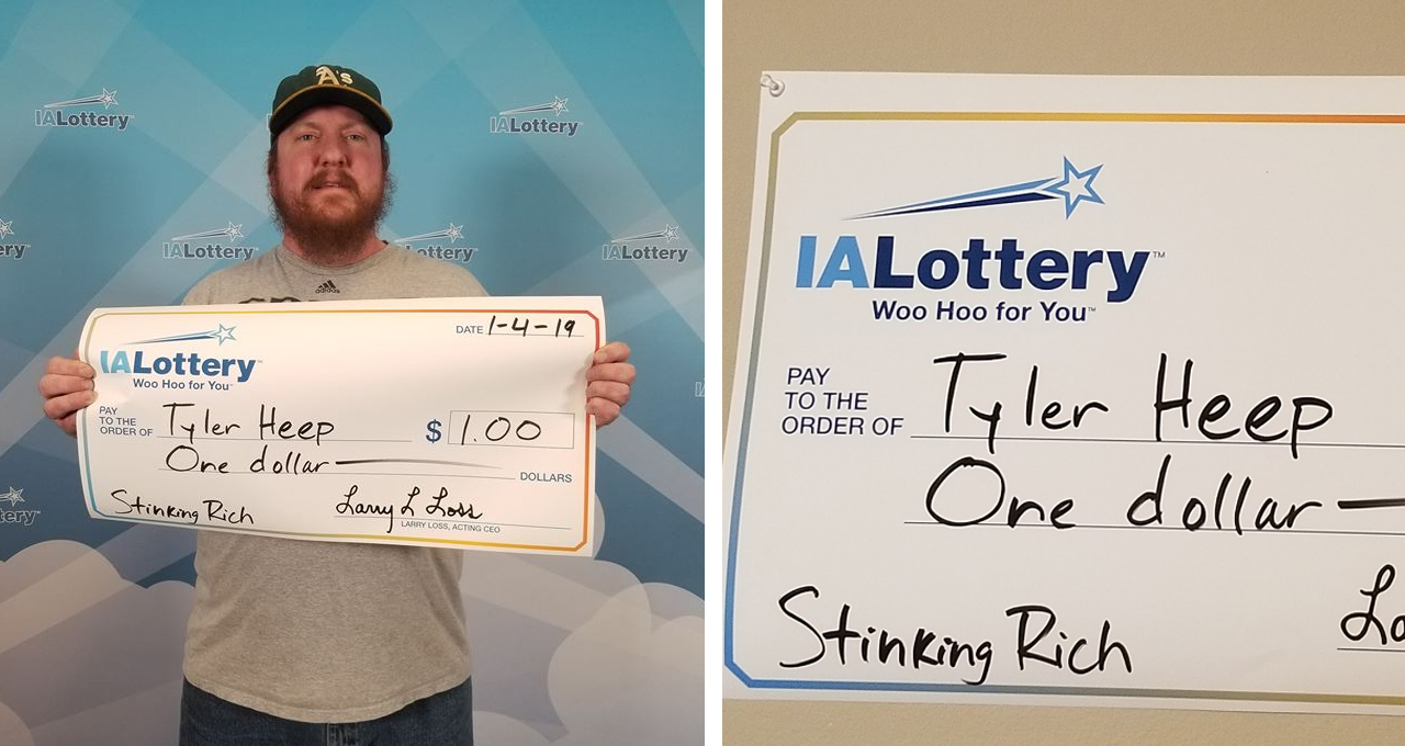 Iowa Man Demands Oversized Check for $1 Lottery Win [WATCH]