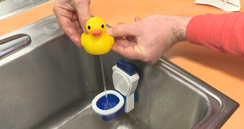Dad Creates "Potty Duck" to Teach Kids to Use a Toilet