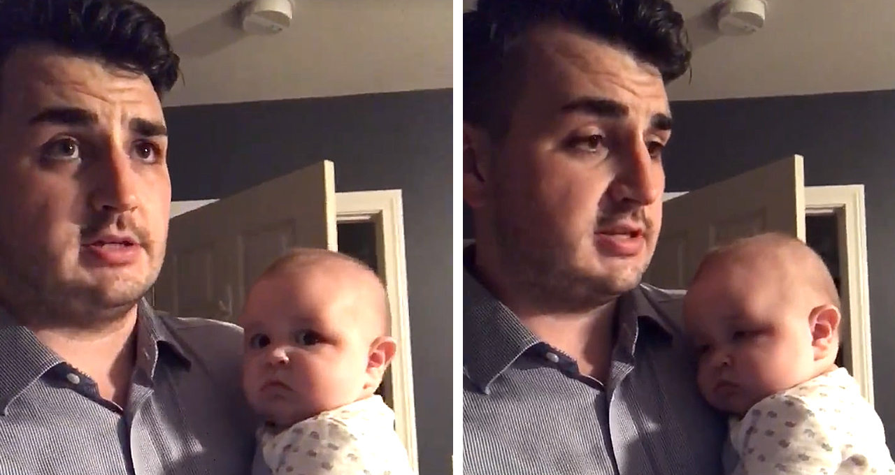 Dad Puts Baby to Sleep by Describing His Job