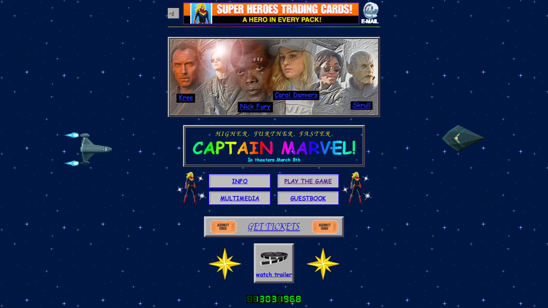 The Captain Marvel Movie Website Will Transport You Back to the 90s