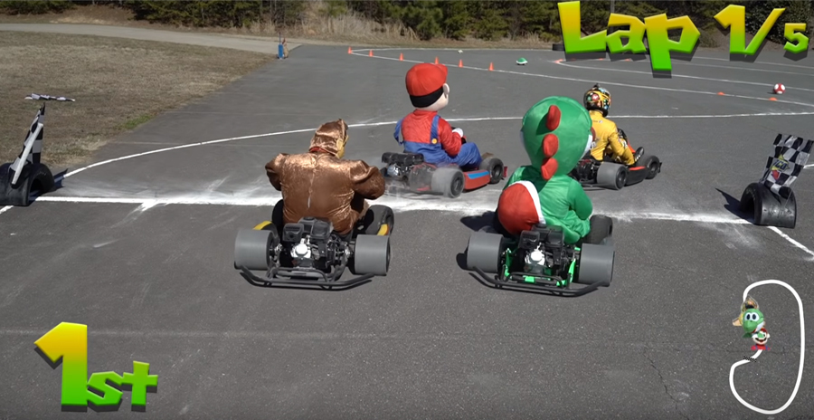 NASCAR's Kyle Busch Races in Real Life Mario Kart [WATCH]