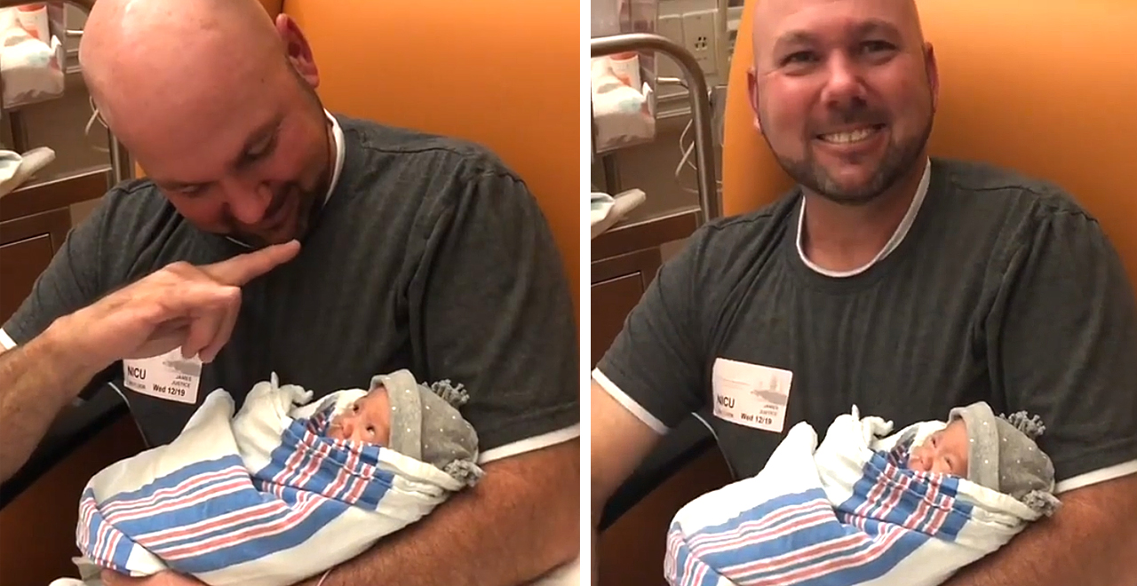 Deaf Dad Signs "I Love You" to His Deaf Newborn