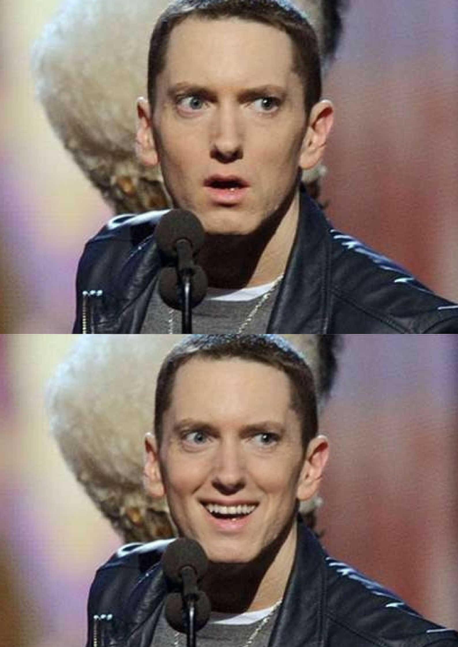 Eminem Smiling Real.