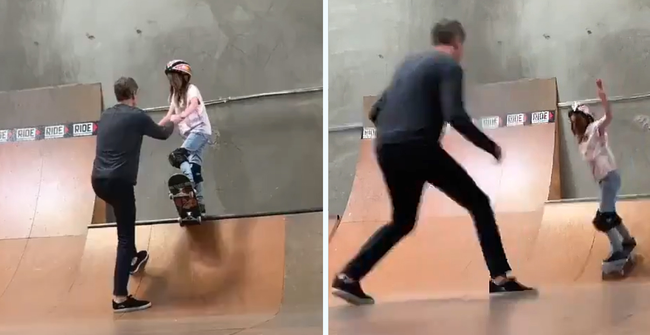Tony Hawk Cheers on Daughter as She Tackles Her First Skate Ramp [WATCH]