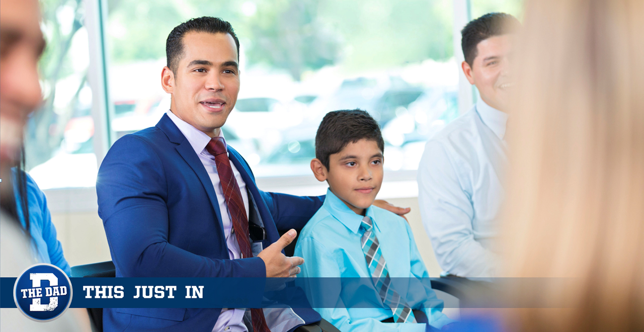 Dad Hires Well-Behaved Child Actor for Take Your Child to Work Day