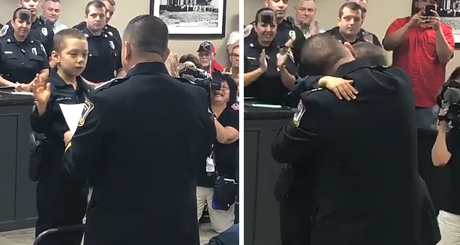 6-Year-Old Girl With Cancer Sworn in as Honorary Police Officer [WATCH]