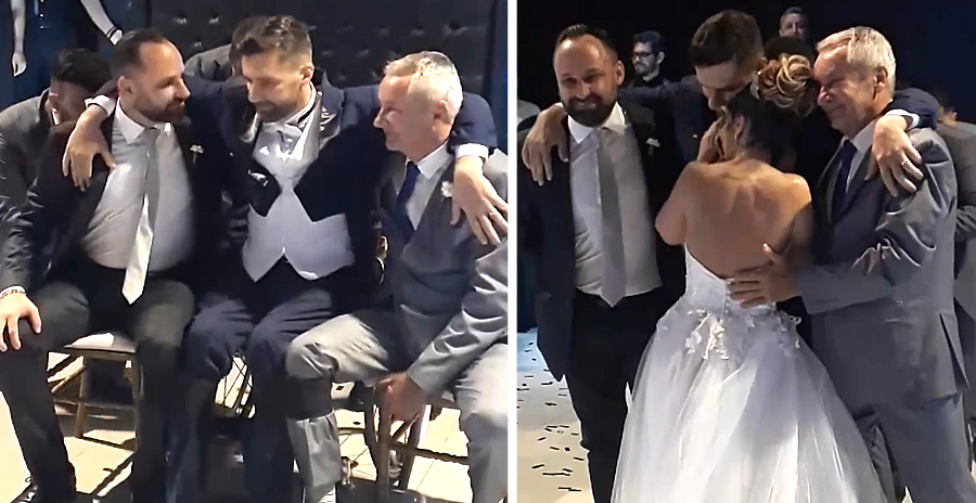 Dad and Brother Help Groom out of Wheelchair for Wedding Dance [WATCH]