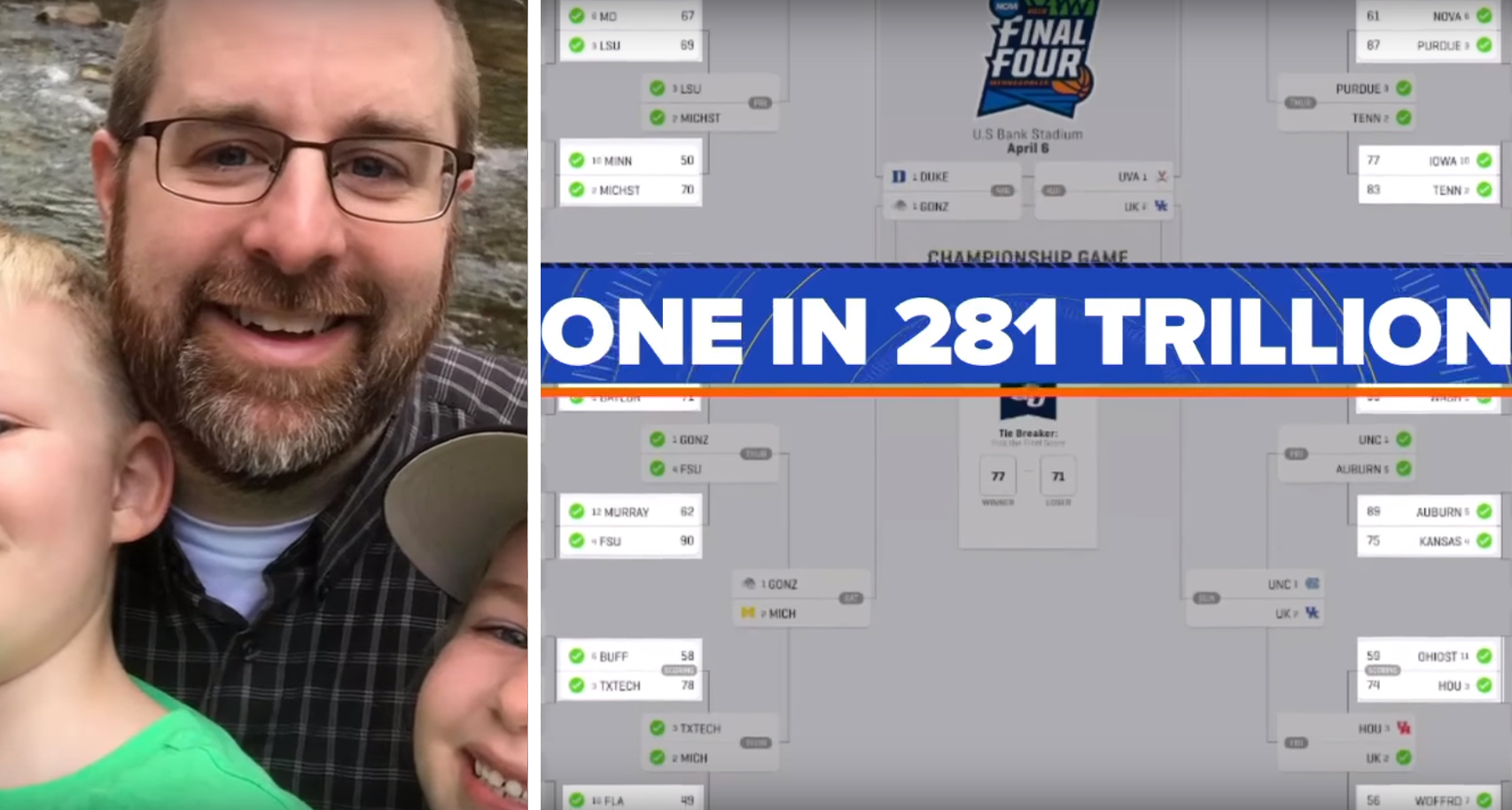 Dad picks perfect bracket