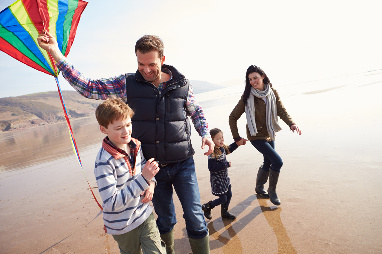 Family with Kites