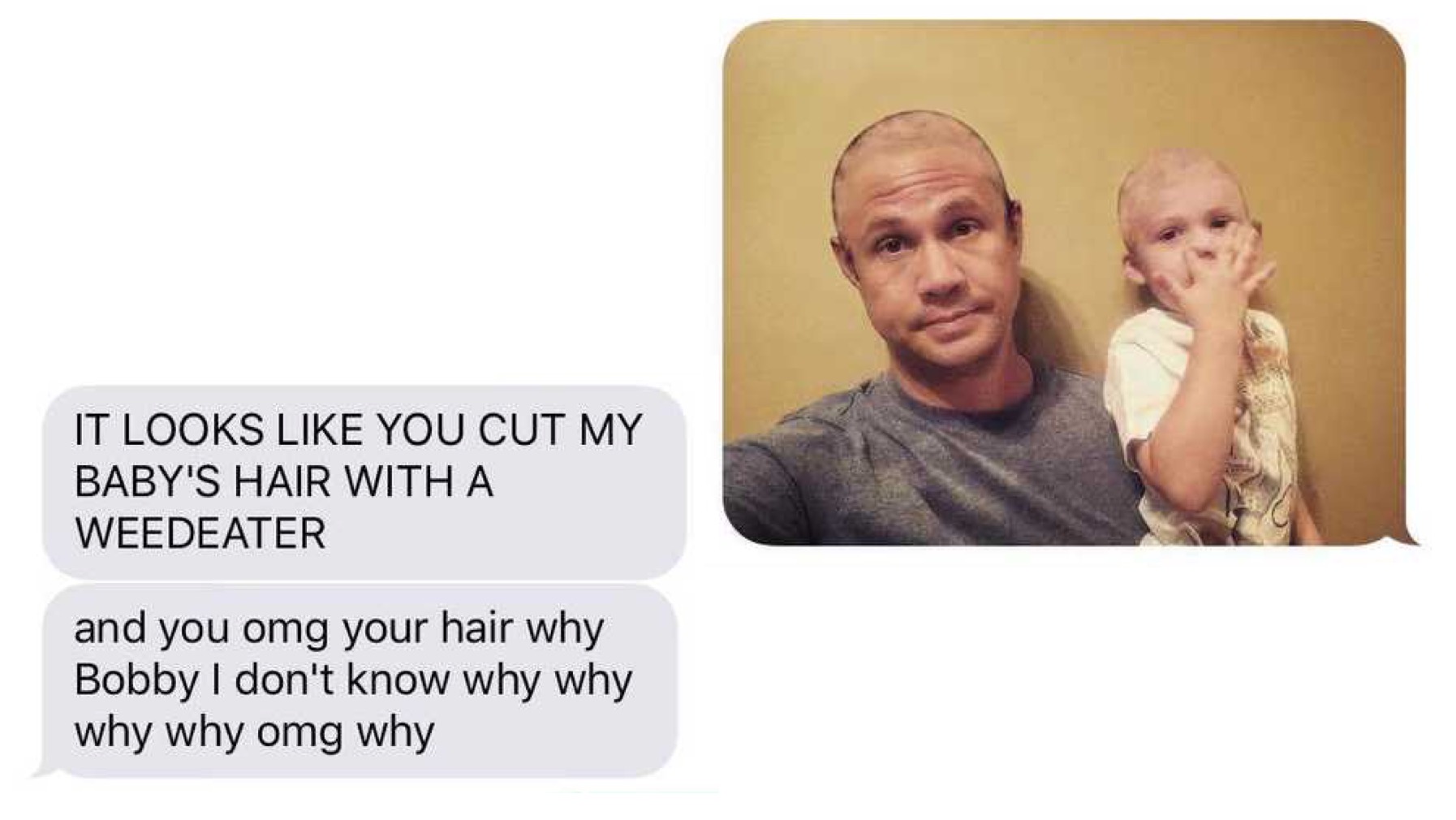Dad Shaves Toddler's Head With Photoshop to Prank Wife