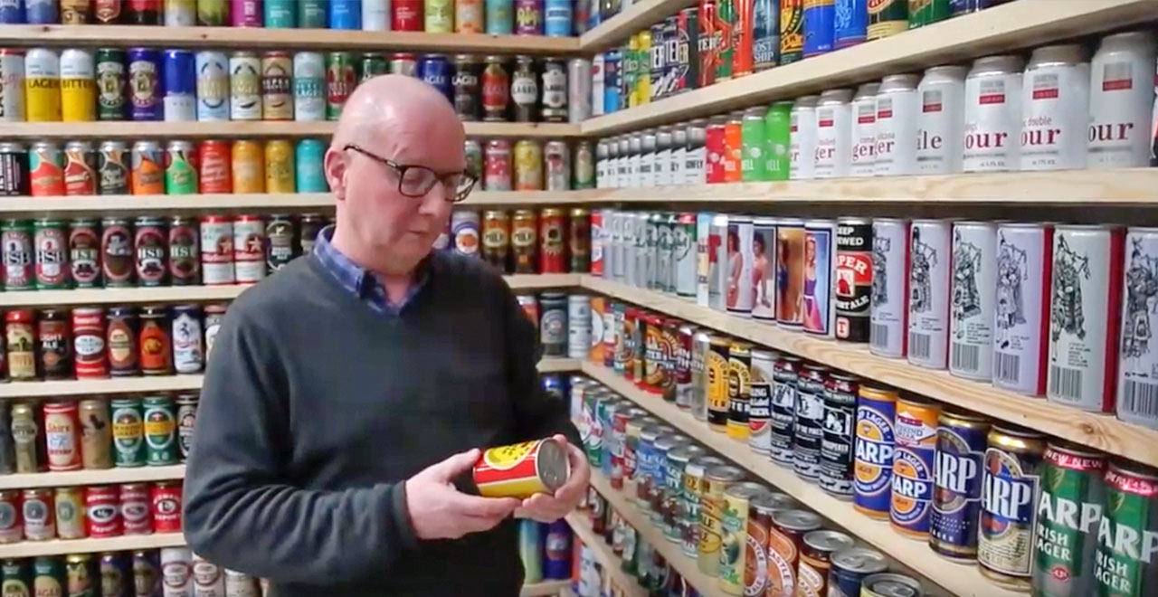 Voted 'Dullest Man in the UK', This Dad Has Collected Over 9,000 Beer Cans