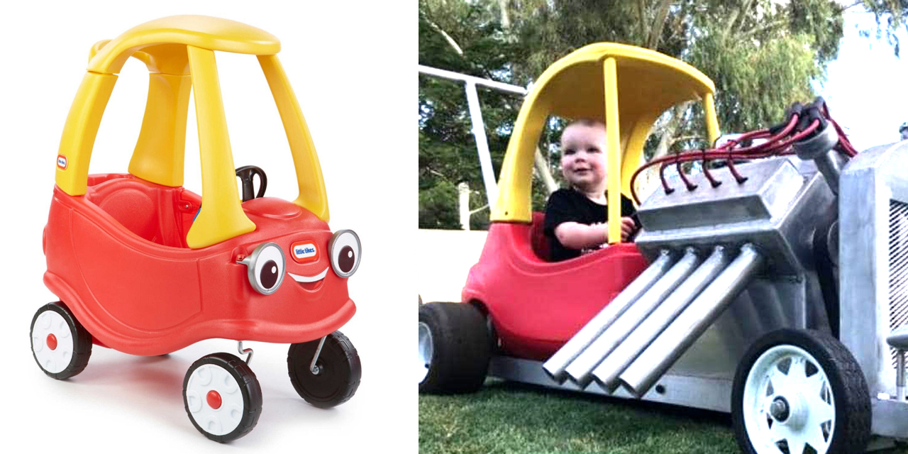 Dad Turns Iconic Cozy Coupe Into a Kid Sized Hot Rod