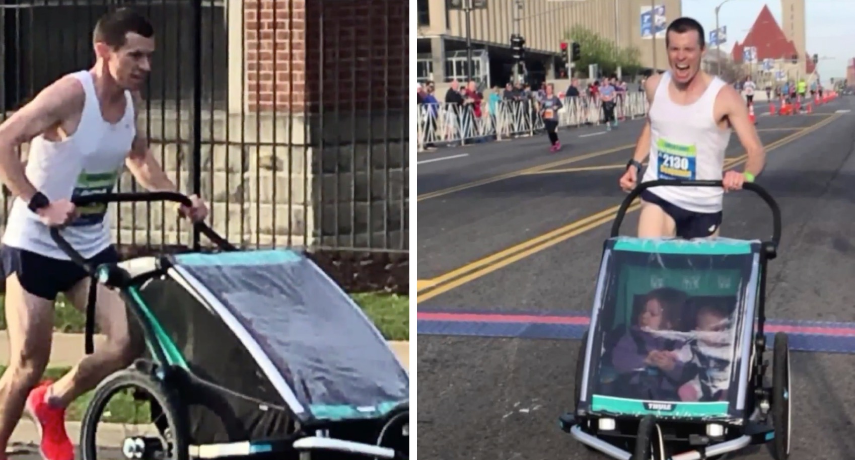 Dad Sets World Record Pushing Double Stroller in Half Marathon