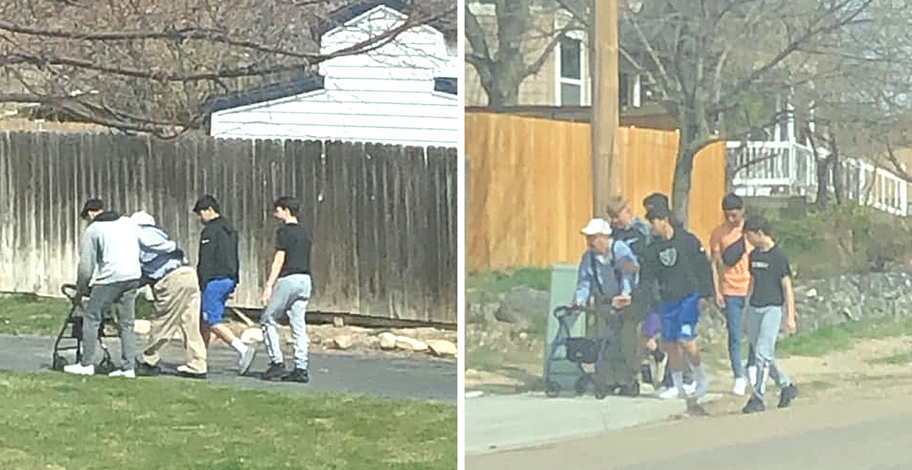 Teens Stop to Help Elderly Man