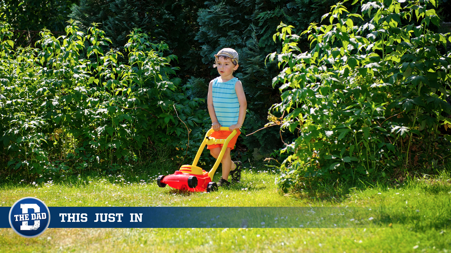 Dad Buys Kid Toy Mower to Teach Valuable Skill of Avoiding Family