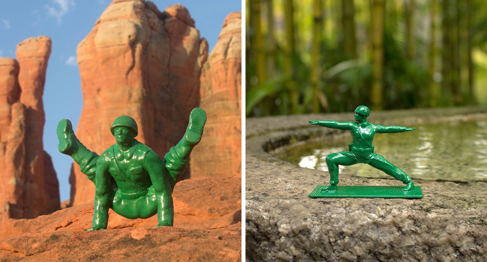 Artist Creates Classic Green Army Men in Yoga Poses