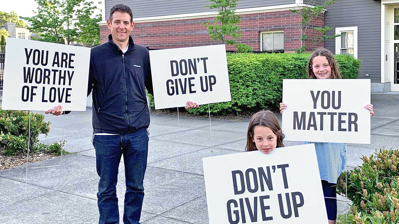 Stunned by Teen Suicide Rate, Seattle Dad Posts Signs of Encouragement