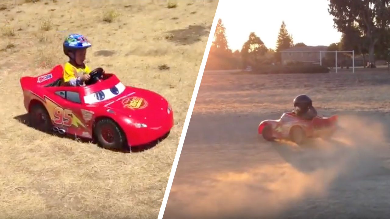 Dad and Son Soup Up Lightning McQueen Toy to the 9s [WATCH]