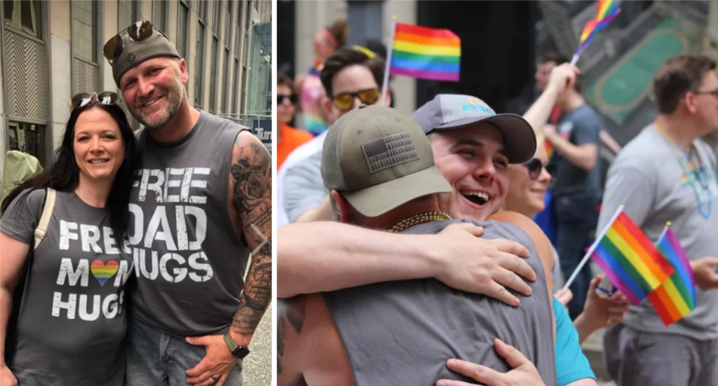 free dad hugs pride shirt