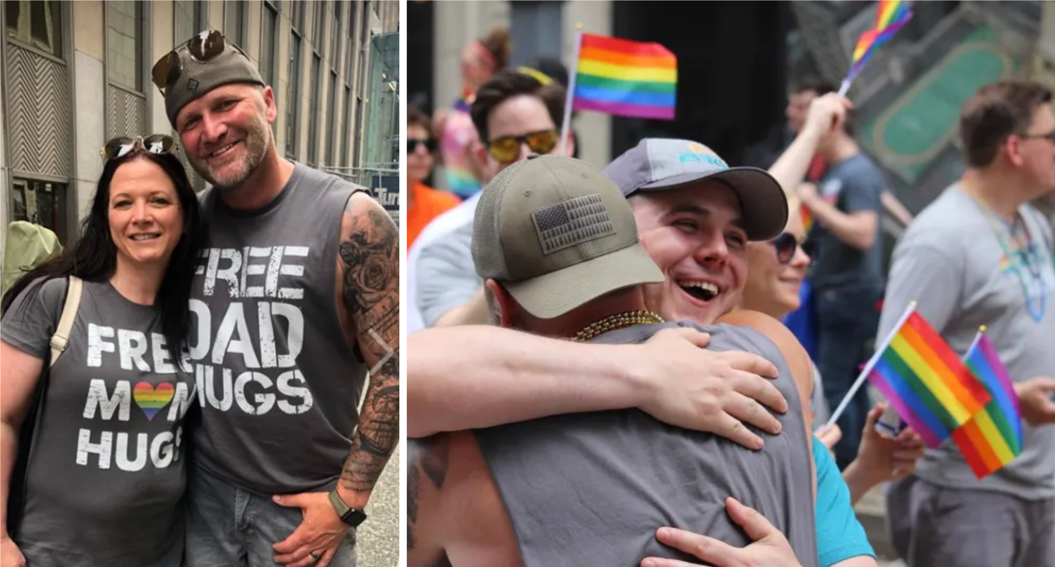 Man Gives out 'Free Dad Hugs' at Pride Parade, Embracing Acceptance