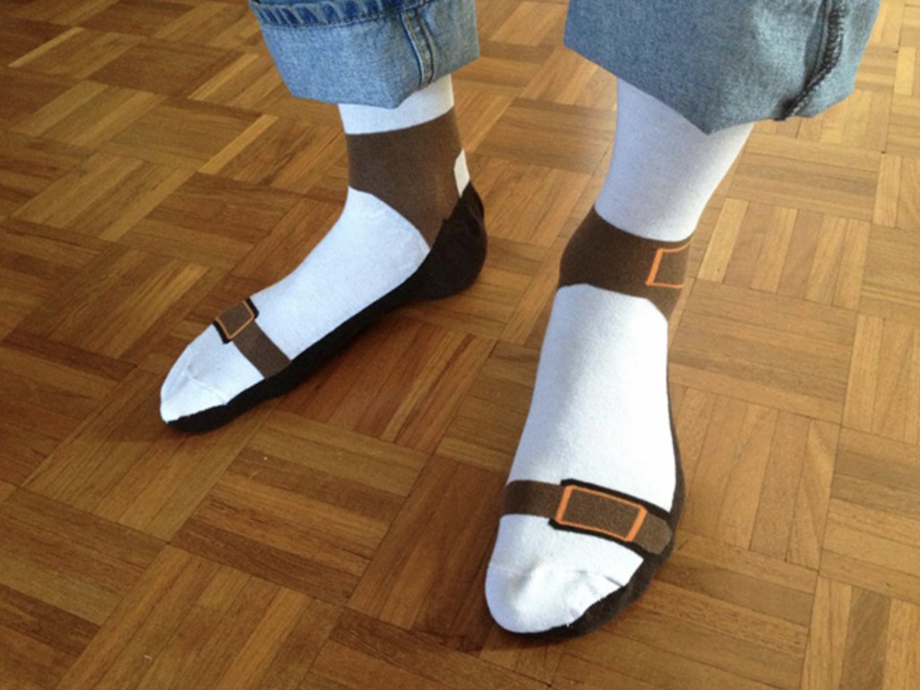 tourist socks and sandals