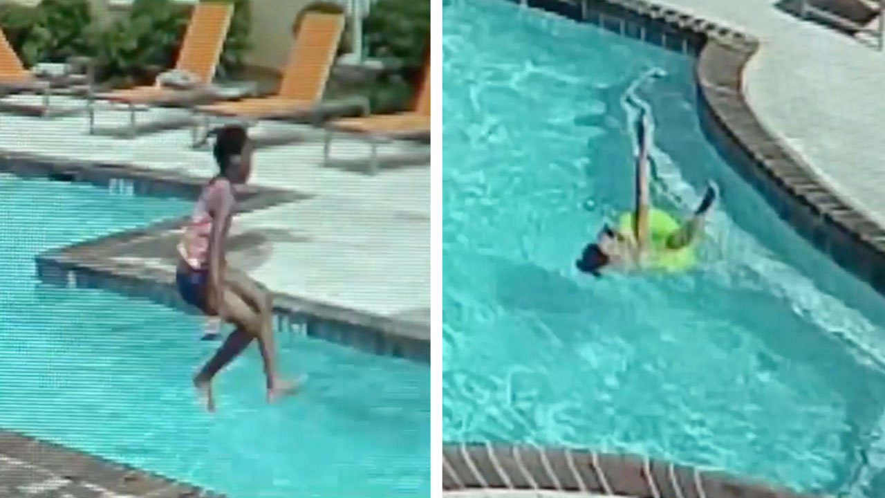 10-Year-Old Girl Saves Her Drowning Sister After Pool-Float Mishap [WATCH]