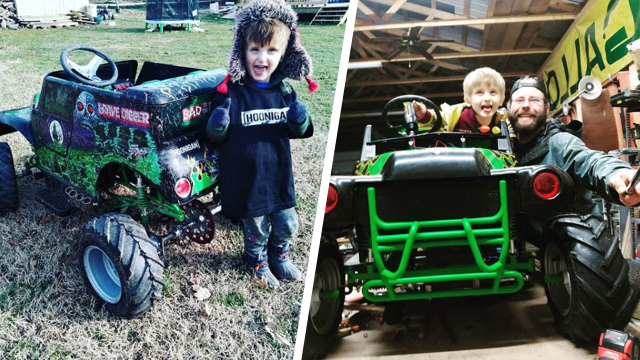 Dad Tricks out His Sons Grave Digger Power Wheels and It’s Freakin’ Sweet