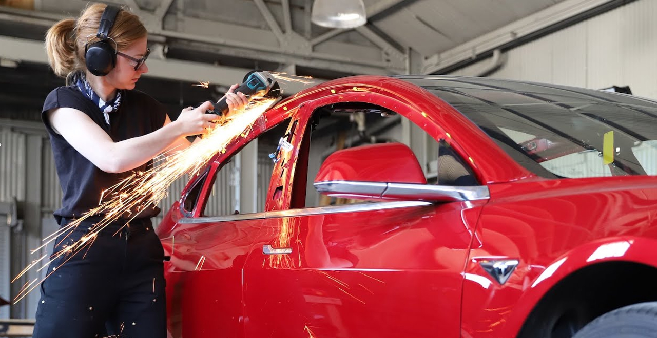 Woman Transforms Tesla into Truckla