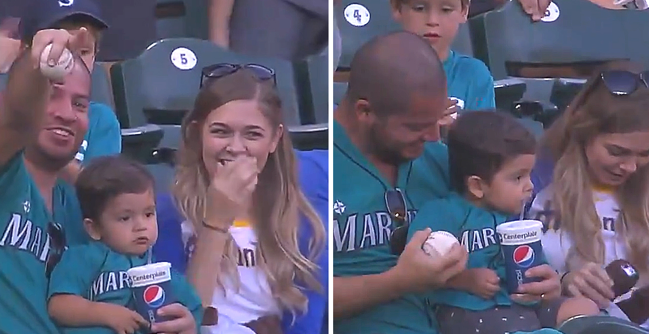 Toddler Doesn't Care About Dad's Catch
