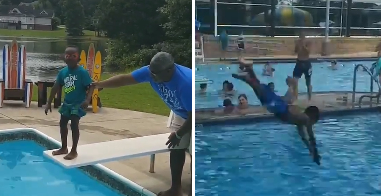 Boy Conquers Fear of Diving