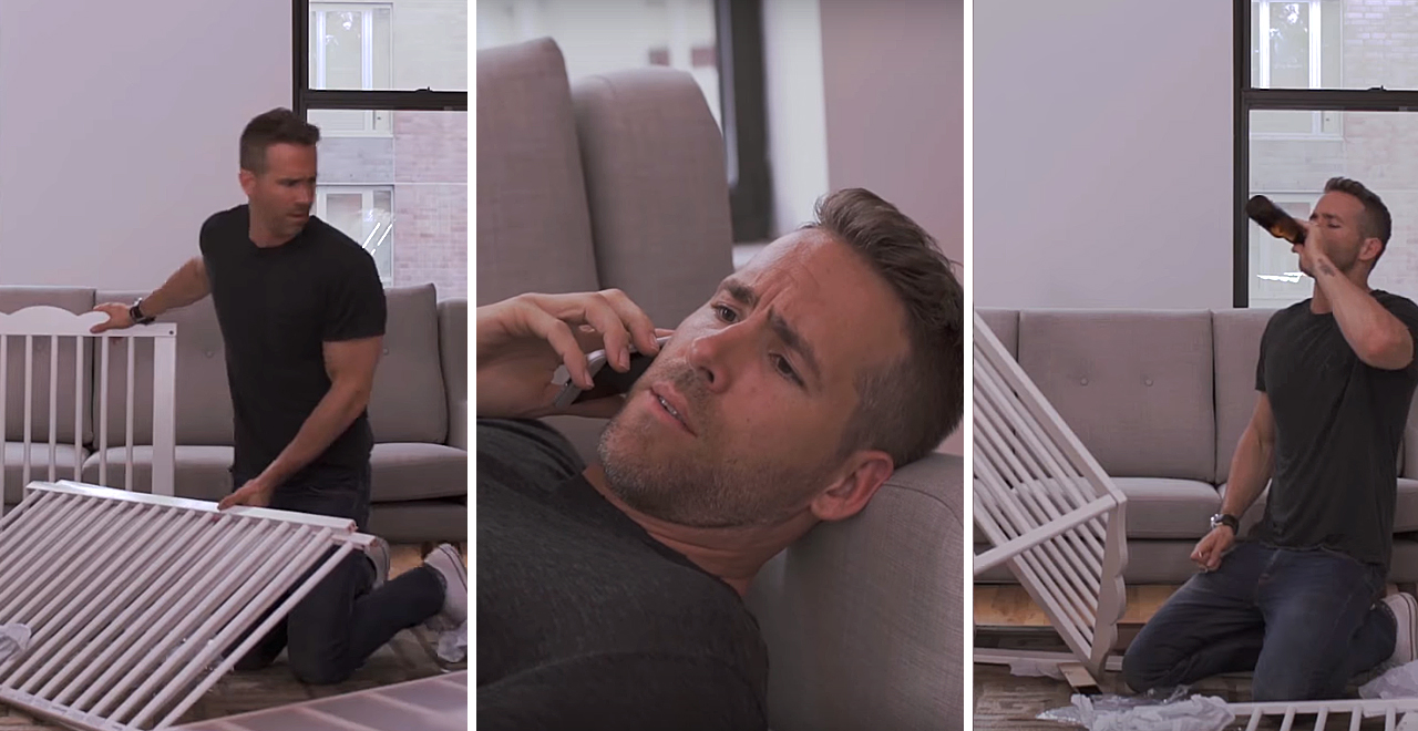 Ryan Reynolds Assembles IKEA Crib