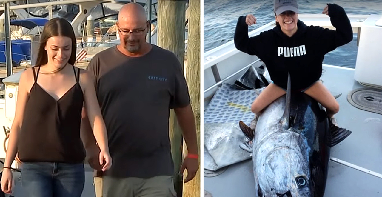 Dad and Daughter Reel in 700lb Tuna