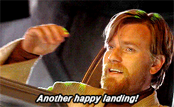 Obi Wan Happy Landing Gif