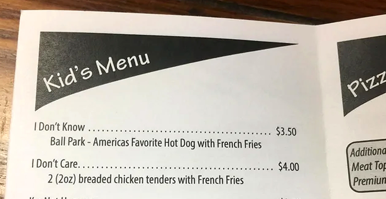 Kid's Menu Takes Hassle out of Ordering