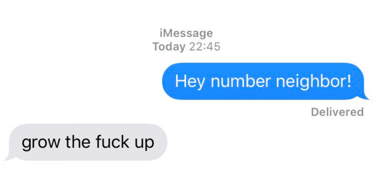 Texting Your Number Neighbor