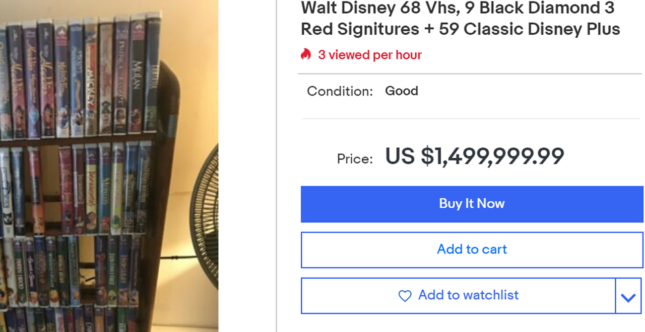 Your Old Disney VHS Tapes May Be Worth a Fortune on eBay