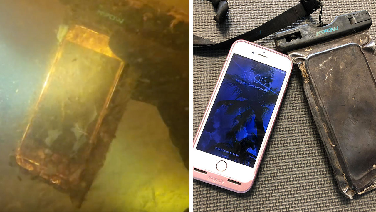 Diver finds lost iPhone