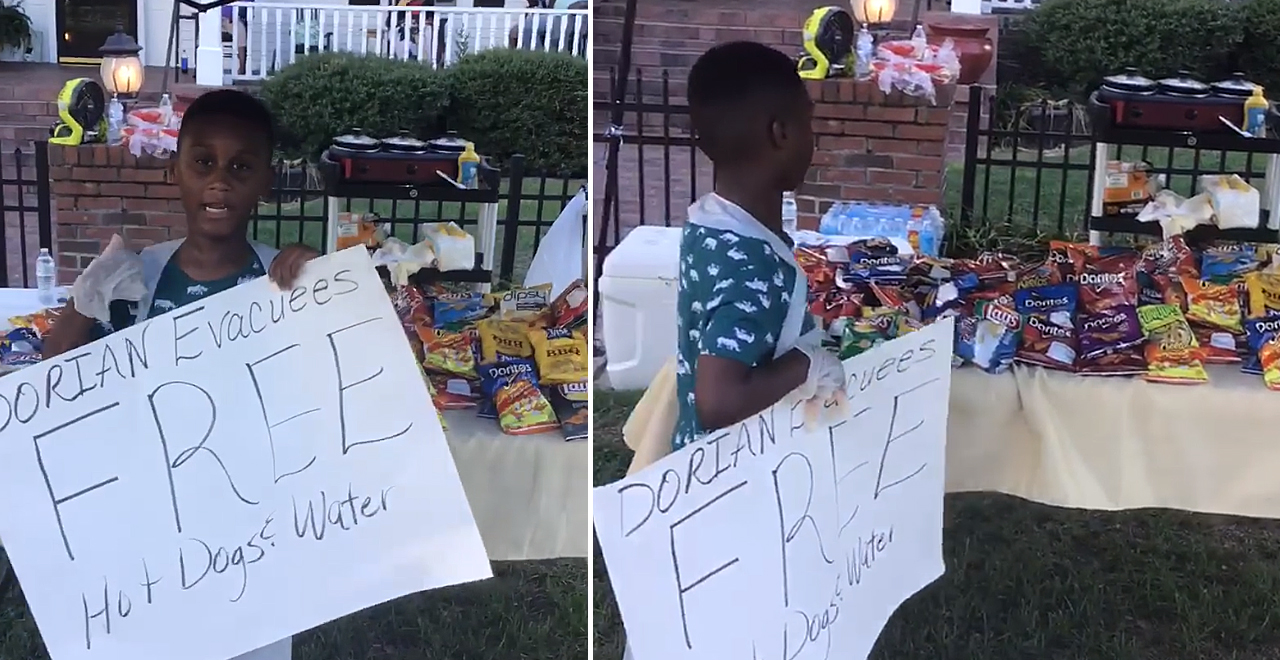 Jermaine Bell Gives Food to Evacuees