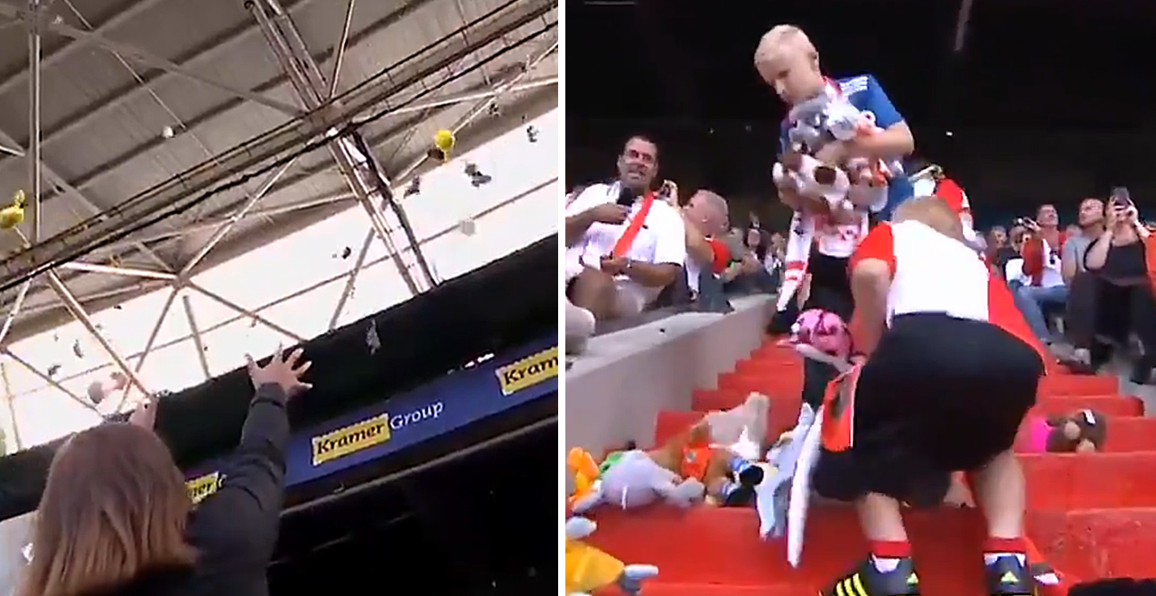 Dutch Fans Throw Stuffed Animals