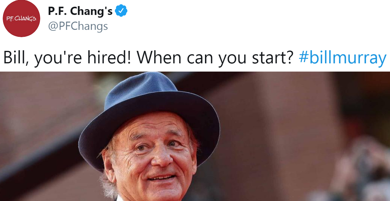 Bill Murray Hired at PF Chang's